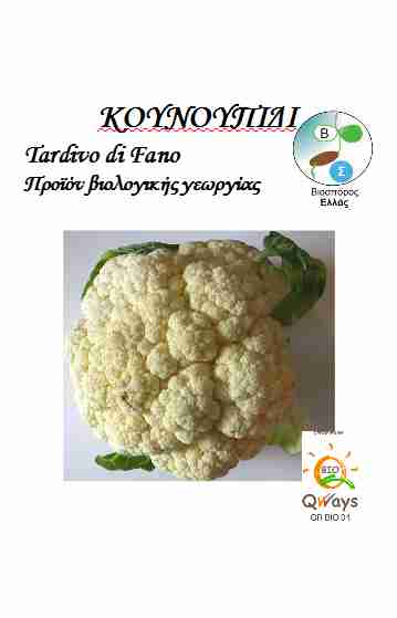 cauliflower late Tardivo di Fano (organic seed)